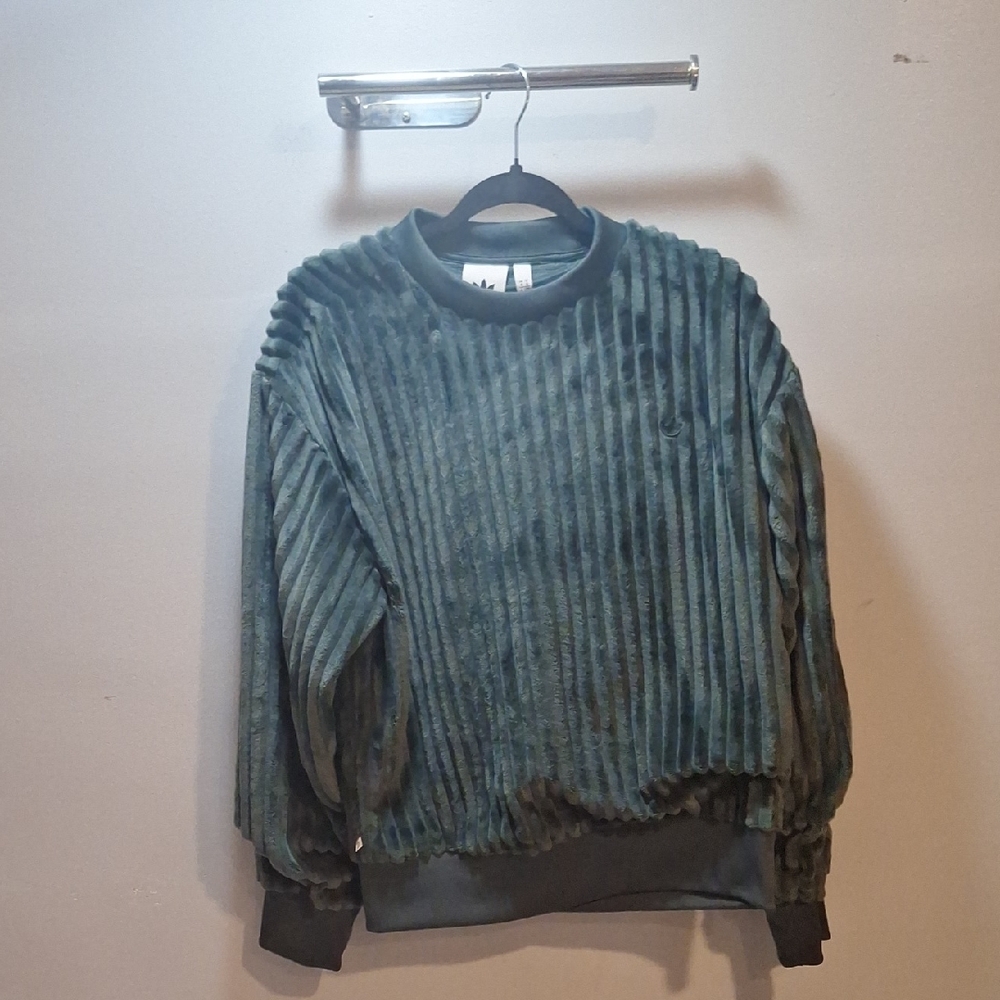 adidas Textured Green Crewneck Sweater